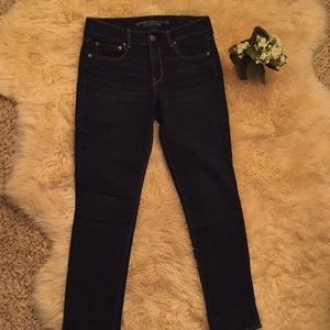 Dark blue denim jeans from American Eagle.